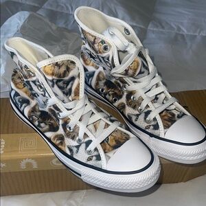 Converse Cat Print High-Top Sneakers